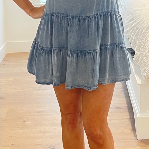 NEW, Mustard Seed, Chambray/Denim Short Sleeved Dress, Size Small - Picture 9 of 16